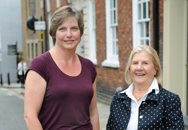 Our secretary, Cathy and our social secretary, Ann, in Shrewsbury